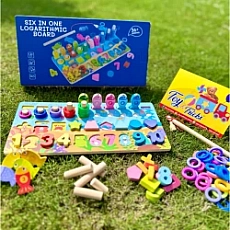 Six in One Logarithmic Board – Kids Educational Wooden Activity Toy
